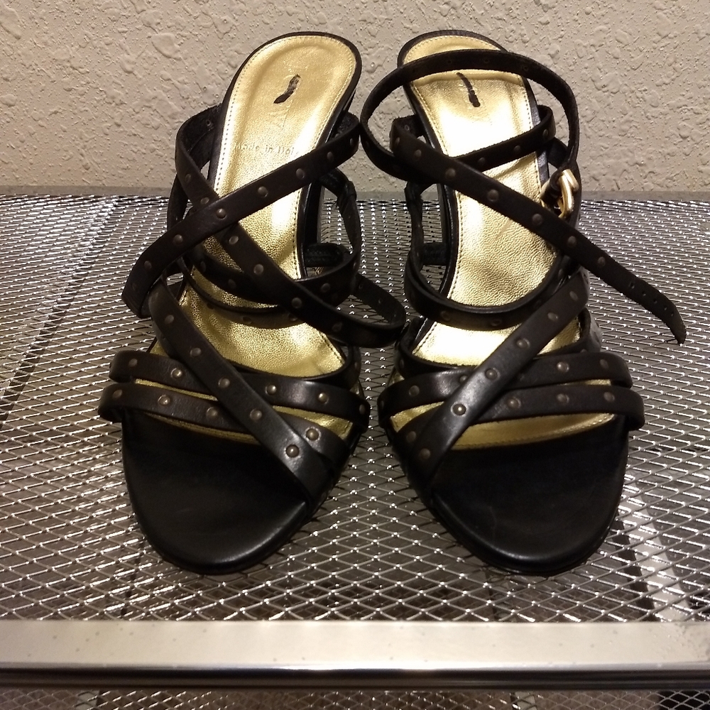 JCREW Strappy Studded Leather Heels s7.5